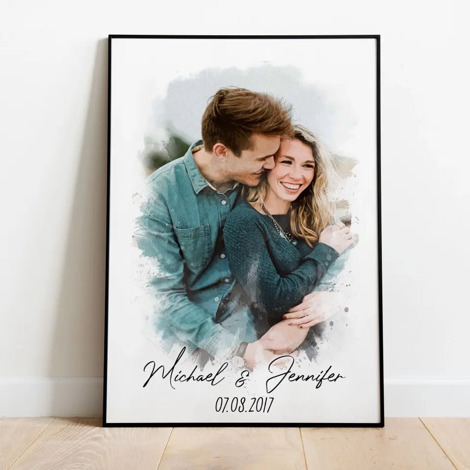 Custom Couple Water Color Painting