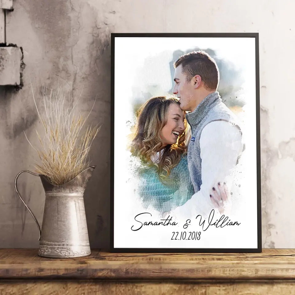 Custom Couple Water Color Painting