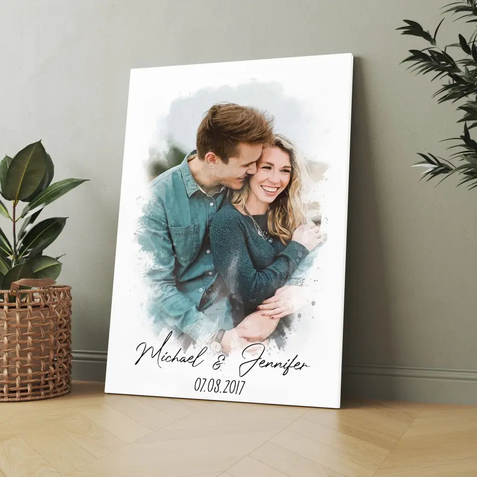 Custom Couple Water Color Painting