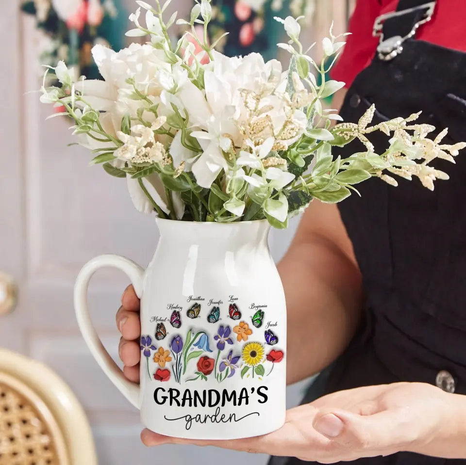 Personalized Grandma's Garden Flower Vase