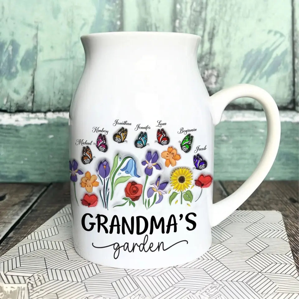 Personalized Grandma's Garden Flower Vase