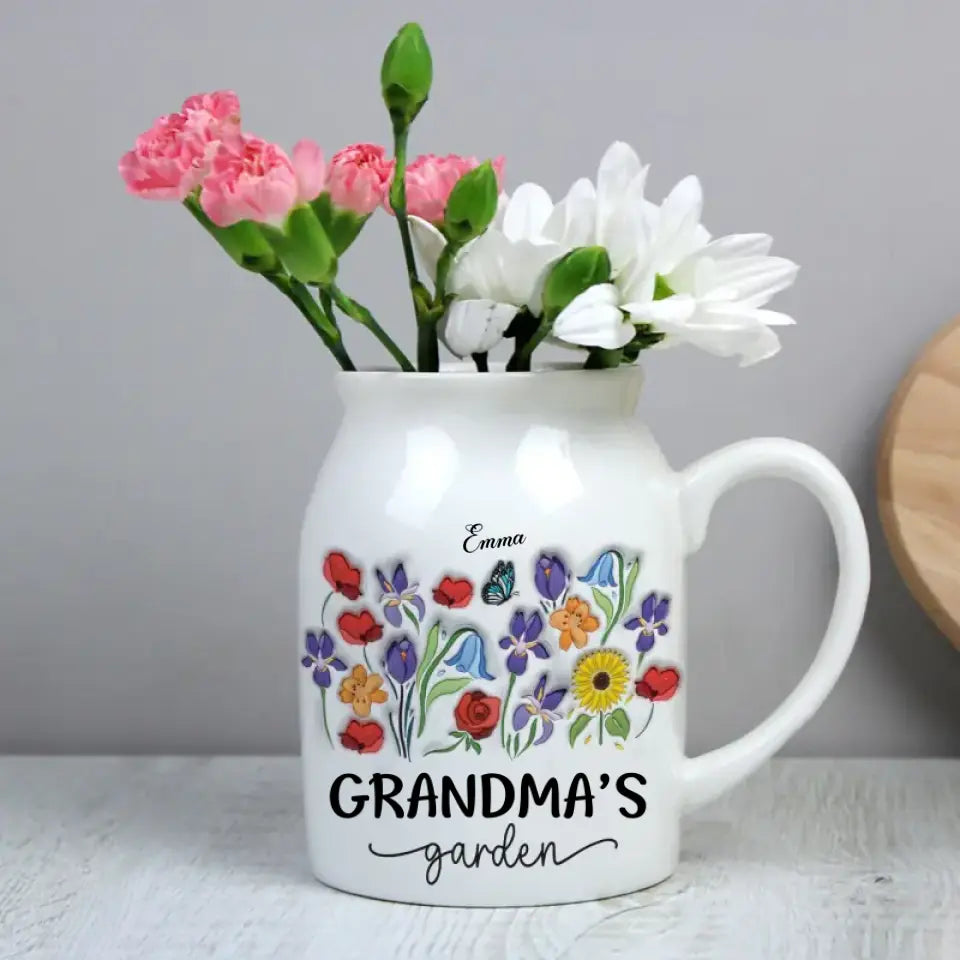 Personalized Grandma's Garden Flower Vase